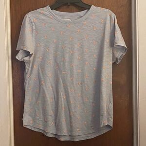 Old Navy Light Gray Tee with Subtle Orange Details